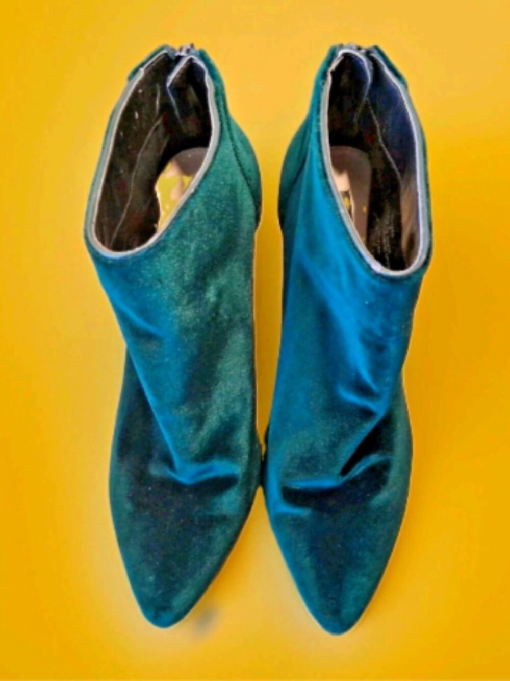 Ava & Aiden Melyssa Velvet Ankle Boots Emerald Green High Stiletto Heel Size 8M